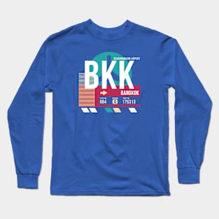 Bangkok, Thailand (BKK) Airport Code Baggage Tag Long Sleeve T-Shirt